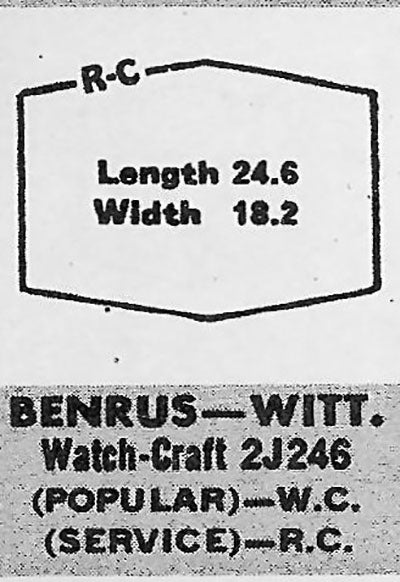 BENRUS & WITTNAUER - Hexagon 24.6mm x 18.2mm