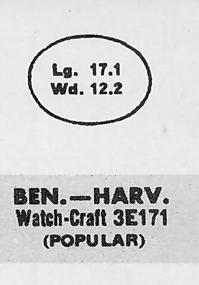 BENRUS - Oval 17.1mm x 12.2mm