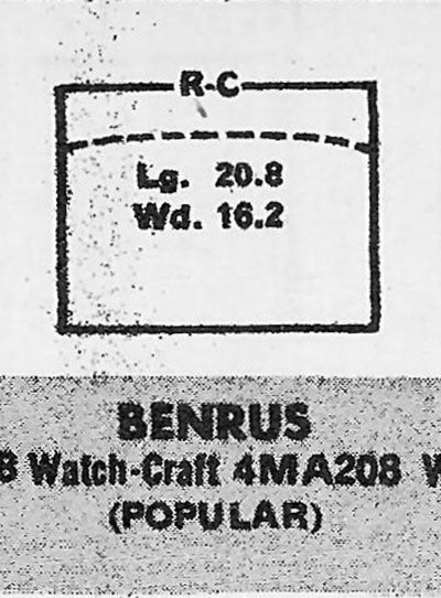BENRUS - Rectangle 20.8mm x 16.2mm