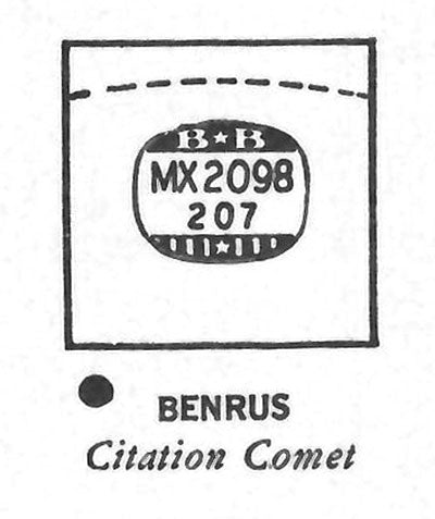 BENRUS : CITATION COMET - Rectangle 20.9mm x 20.7mm DUREX