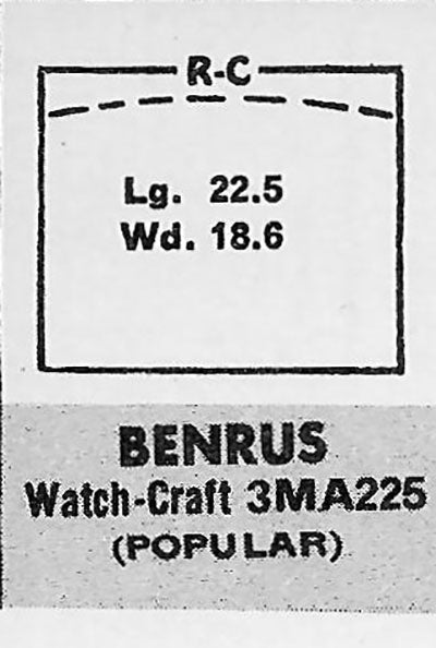 BENRUS : ABBOTT (AND OTHERS) - Rectangle 22.5mm x 18.6mm