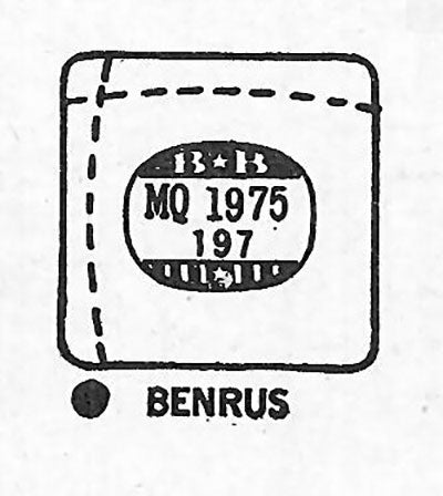 BENRUS : MULTIPLE MODELS - Square w/Radius Corners 19.7mm x 19.7mm DUREX