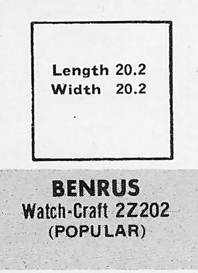 BENRUS - Square 20.2mm x 20.2mm