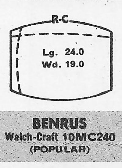 BENRUS : MULTIPLE MODELS - Tonneau 24.0mm x 19.0mm