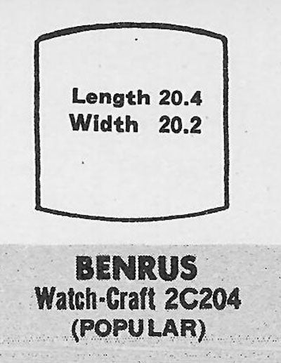 BENRUS - Tonneau 20.4mm x 20.2mm