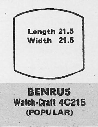 BENRUS - Tonneau 21.5mm x 21.5mm