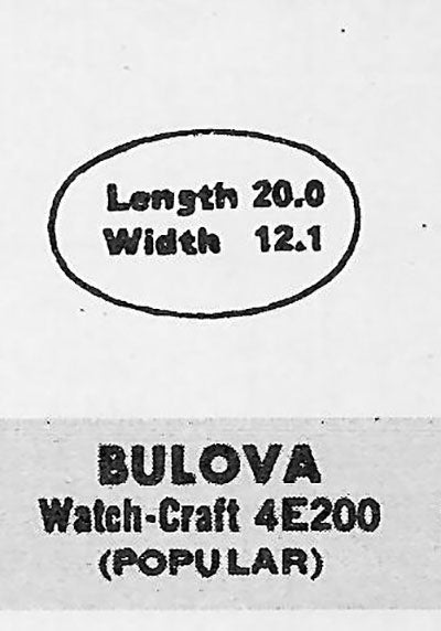 BULOVA - Oval 20.0mm x 12.1mm