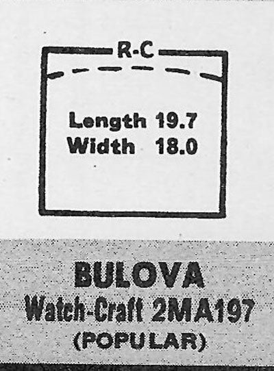 BULOVA - Rectangle 19.7mm x 18.0mm