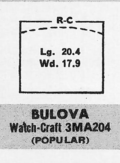 BULOVA : COMMODORE D (AND OTHERS) - Rectangle 20.4mm x 17.9mm