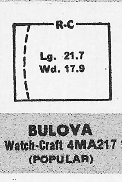 BULOVA : PRESIDENT A (AND OTHERS) - Rectangle 21.7mm x 17.9mm