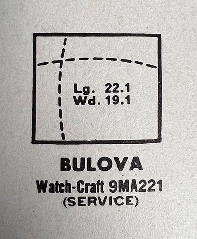 BULOVA : ACADEMY AWARD P (AND OTHERS) - Rectangle 22.2mm x 19.2mm
