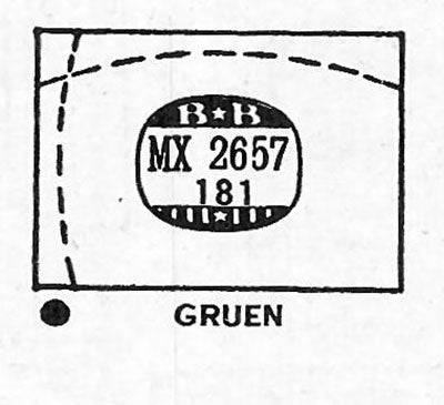 GRUEN : CURVEX-KINGSLEY (AND OTHERS) - Rectangle 26.5mm x 18.1mm DUREX