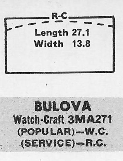 BULOVA - Rectangle 27.1mm x 13.8mm