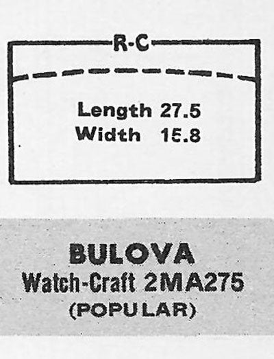 BULOVA - Rectangle 27.5mm x 15.8mm