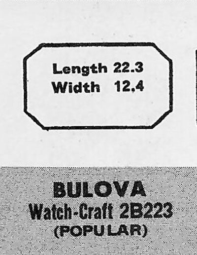 BULOVA - Rectangle w/Cut Corners 22.3mm x 12.4mm