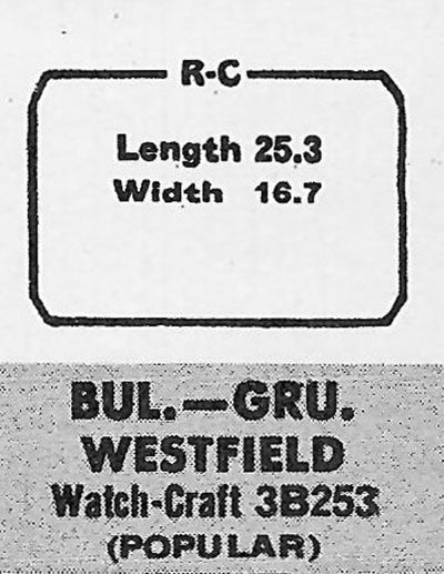 GRUEN : 315/91 & BULOVA - Rectangle w/Cut Corners 25.3mm x 16.7mm DUREX & ROCK-CRAFT