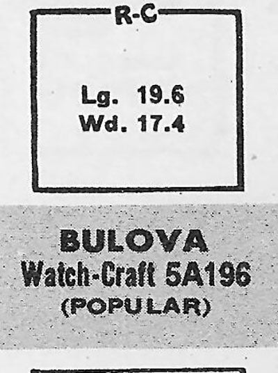 BULOVA - Rectangle 19.6mm x 17.3mm