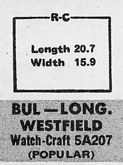BULOVA : HUDSON - Rectangle 20.7mm x 15.9mm