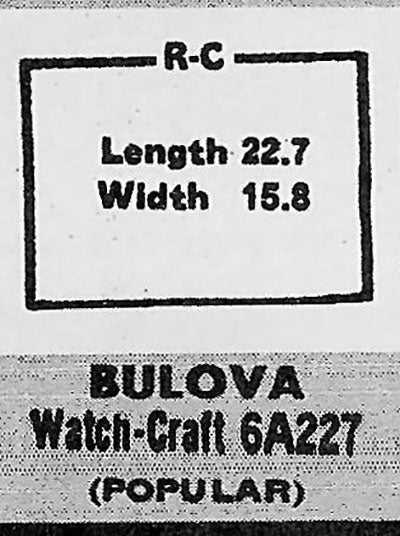 BULOVA - Rectangle 22.7mm x 15.8mm ROCK-CRAFT