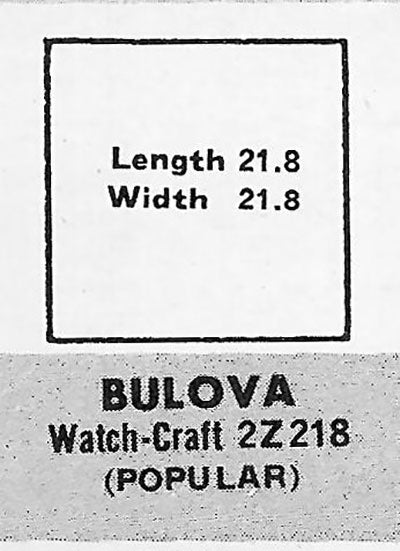 BULOVA - Square 21.8mm x 21.8mm