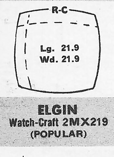 ELGIN : MULTIPLE MODELS - Cushion 21.9mm x 21.8mm