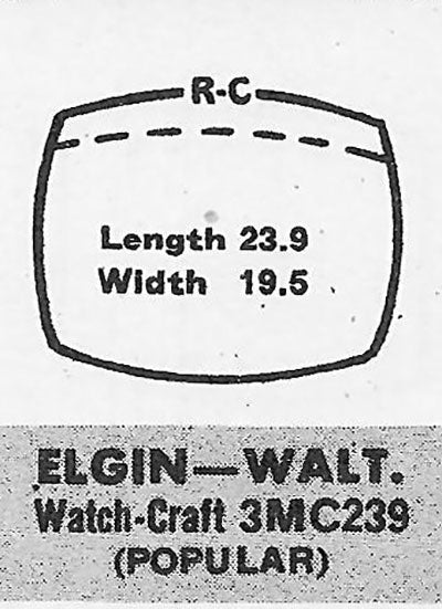 ELGIN & WALTHAM - Cushion 23.9mm x 19.5mm