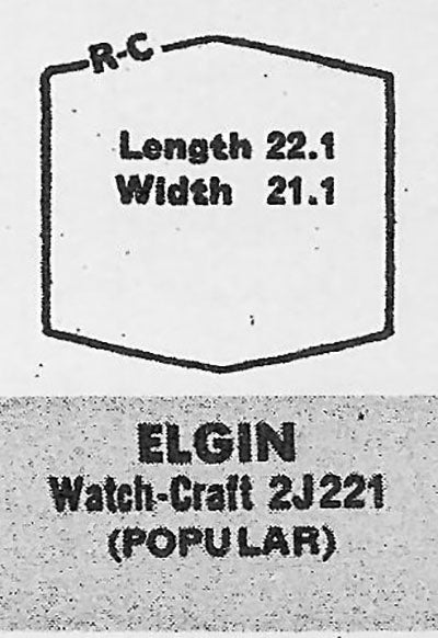 ELGIN & ILLINOIS - Hexagon 22.1mm x 21.2mm