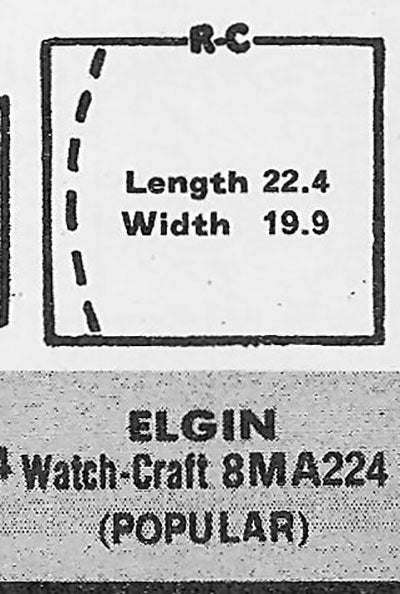 ELGIN : 6508 (AND OTHERS) & LONGINES : MANNING - Rectangle 22.3mm x 19.9mm