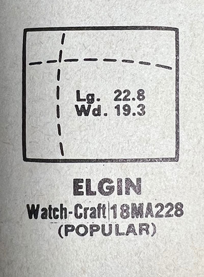 ELGIN - Rectangle 22.8mm x 19.3mm