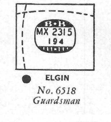 ELGIN : GUARDSMAN & 6518 - Rectangle 23.1mm x 19.4mm