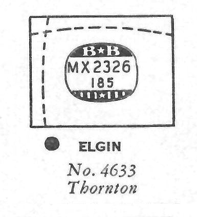 ELGIN : THORNTON & 4633 - Rectangle 23.2mm x 18.5mm DUREX