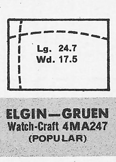 GRUEN : 400/526 AND ELGIN - Rectangle 24.7mm x 17.5mm