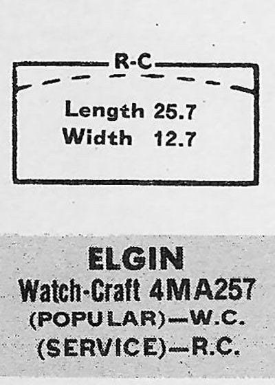 ELGIN - Rectangle 25.7mm x 12.6mm