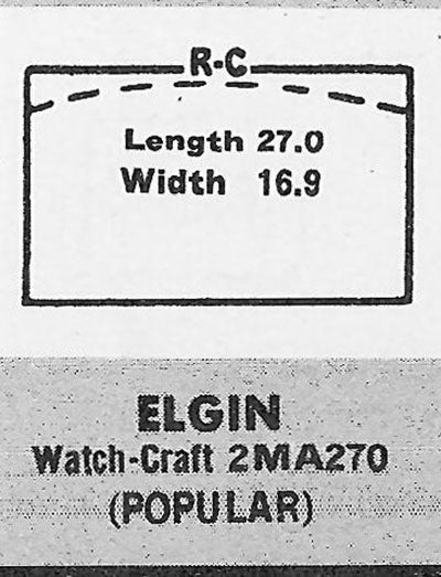 ELGIN - Rectangle 27.1mm x 16.9mm