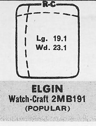 ELGIN : 6616A & 6616G - Rectangle w/Radius Corners 19.1mm x 23.1mm