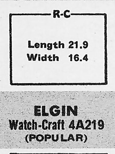 ELGIN - Rectangle 21.9mm x 16.4mm