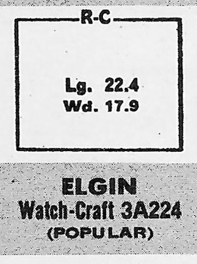 ELGIN : 3547 (AND OTHERS) - Rectangle 22.4mm x 17.8mm