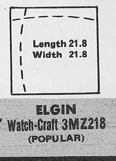 ELGIN : 6715A & 6715X - Square 21.8mm x 21.8mm