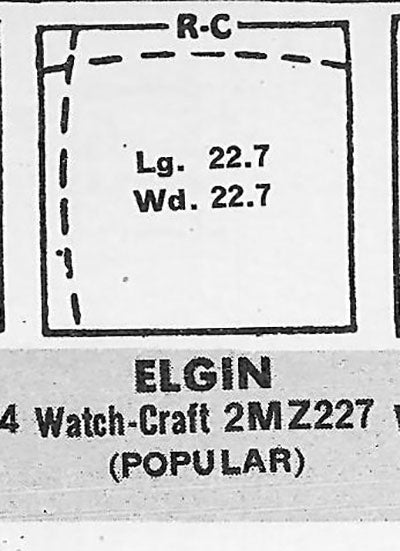 ELGIN : 5705A, 5705H & 5705L - Square 22.7mm x 22.7mm