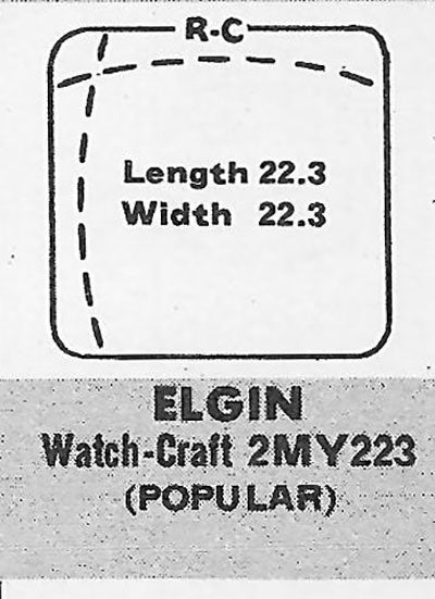 ELGIN : 5712A & 5712B - Square w/Radius Corners 22.3mm x 22.3mm