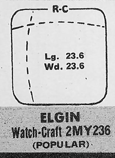 ELGIN : 4802B & 4802G - Square w/Radius Corners 23.6mm x 23.6mm