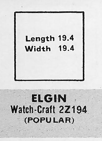 ELGIN - Square 19.4mm x 19.4mm