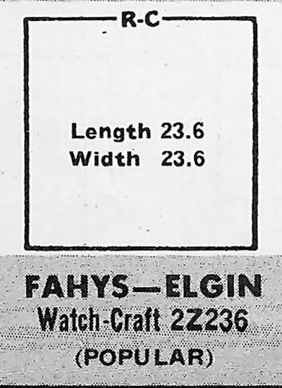 ELGIN & ILLINOIS - Square 23.6mm x 23.6mm