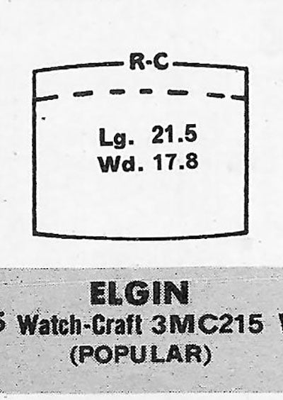 ELGIN : 6513 - Tonneau 21.5mm x 17.7mm