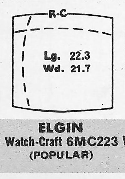 ELGIN : 4614, 4614A & 6720 - Tonneau 22.3mm x 21.8mm
