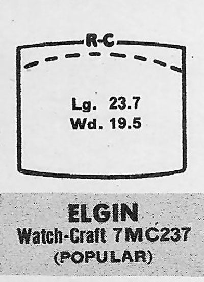 ELGIN : MULTIPLE MODELS - Tonneau 23.8mm x 19.7mm