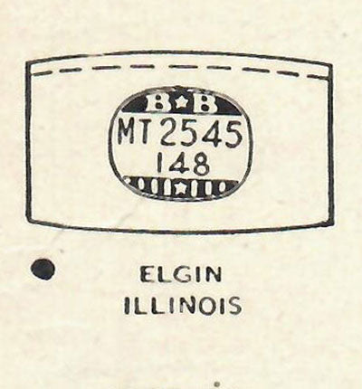 ELGIN & ILLINOIS - Tonneau 25.4mm x 14.8mm DUREX