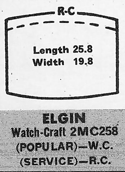 ELGIN - Tonneau 25.8mm x 19.8mm
