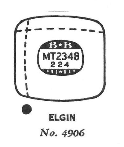 ELGIN : CAVALIER & 4906 - Tonneau w/Radius Corner 23.4mm x 22.4mm