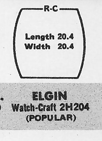 ELGIN : 6706 - Tonneau 20.4mm x 20.3mm